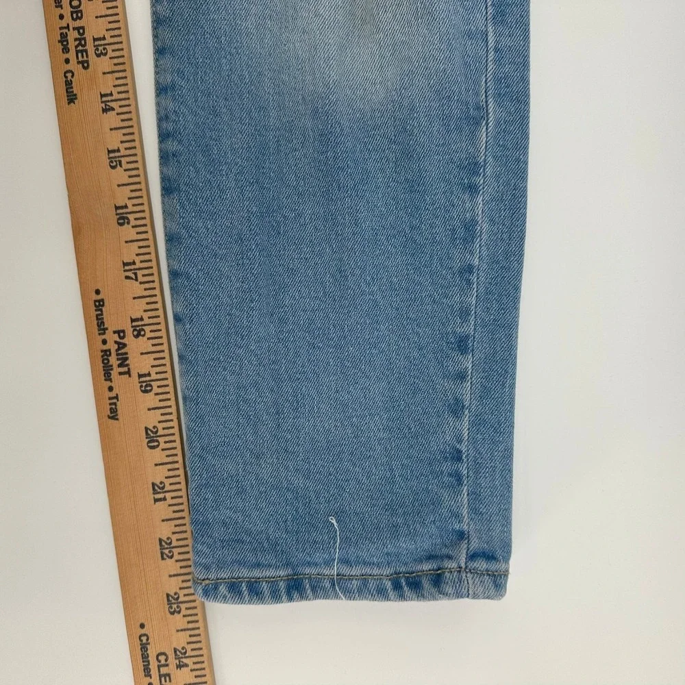 Old Navy O.G. Straight Jeans Girls 12 Blue Denim High-Rise Button Fly Distressed